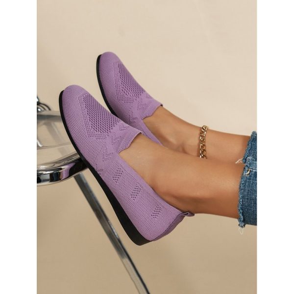 Women's Breathable Mesh Fabric Flat Shoes - Image 16