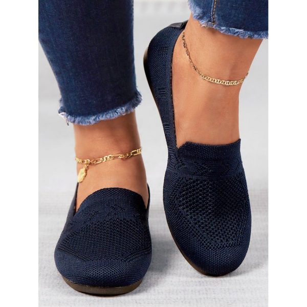 Women's Breathable Mesh Fabric Flat Shoes - Image 19