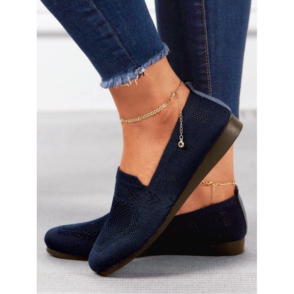 Women's Breathable Mesh Fabric Flat Shoes - Image 20
