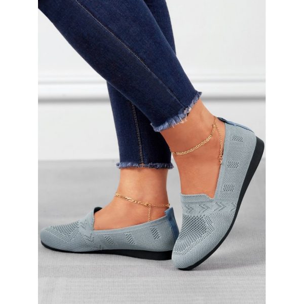 Women's Breathable Mesh Fabric Flat Shoes - Image 3