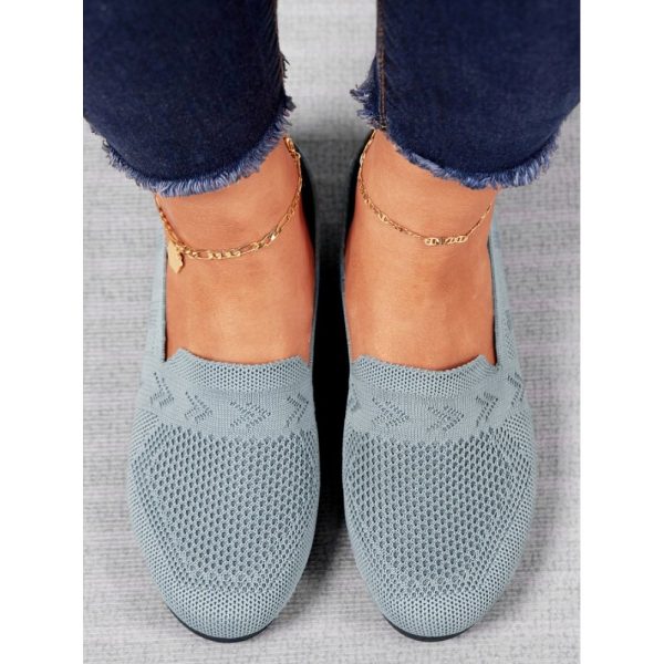 Women's Breathable Mesh Fabric Flat Shoes - Image 4
