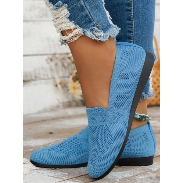 Women's Breathable Mesh Fabric Flat Shoes - Image 38