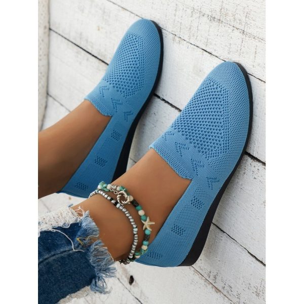 Women's Breathable Mesh Fabric Flat Shoes - Image 40