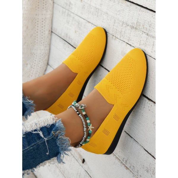 Women's Breathable Mesh Fabric Flat Shoes - Image 46
