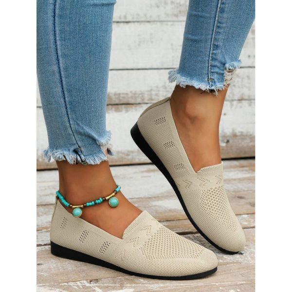 Women's Breathable Mesh Fabric Flat Shoes - Image 50
