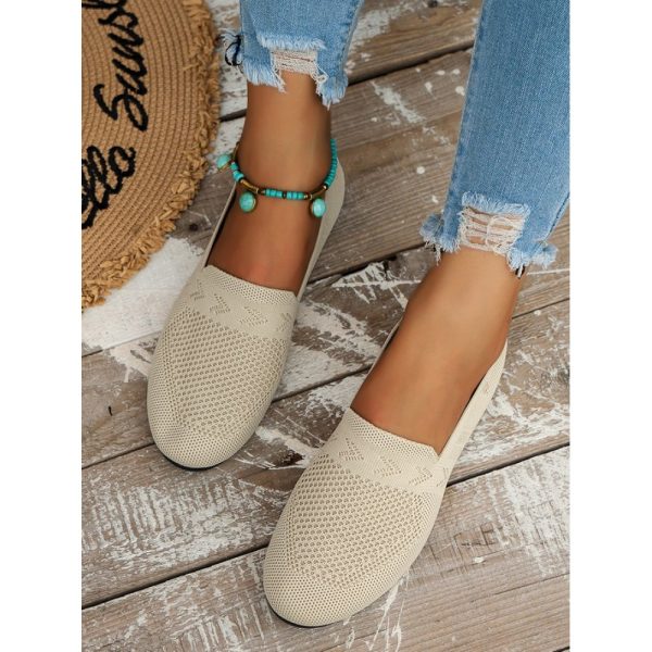 Women's Breathable Mesh Fabric Flat Shoes - Image 51