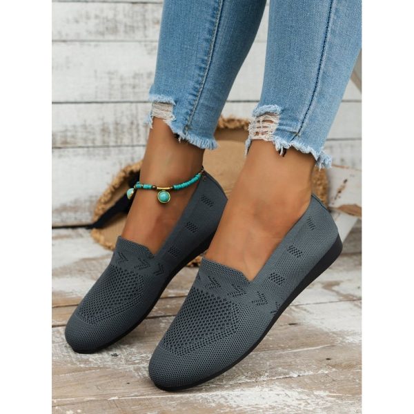 Women's Breathable Mesh Fabric Flat Shoes - Image 55