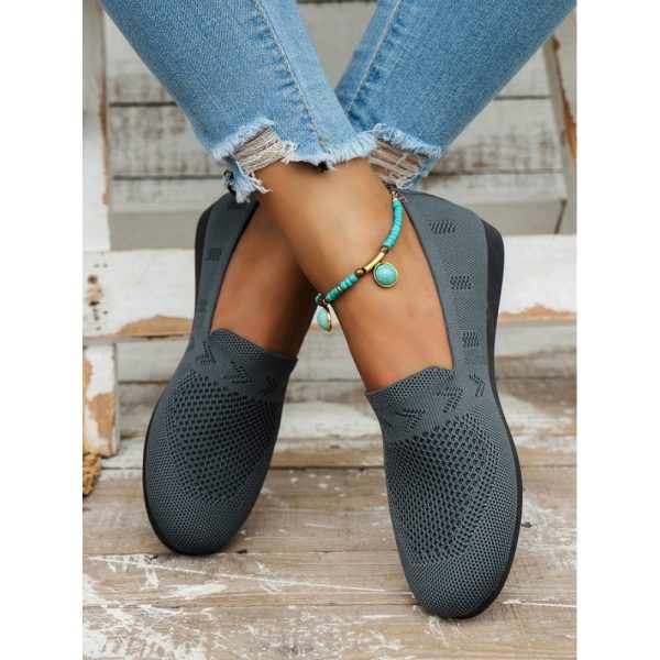 Women's Breathable Mesh Fabric Flat Shoes - Image 56