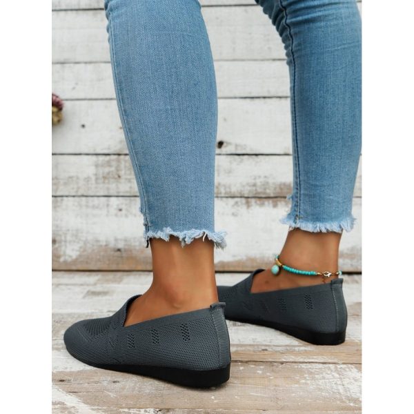Women's Breathable Mesh Fabric Flat Shoes - Image 57