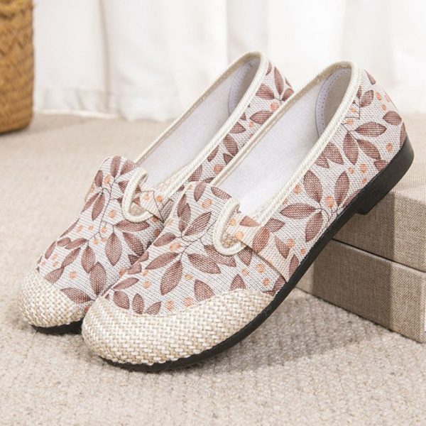 Casual Floral Slip On Flat Heel Shallow Shoes - Image 7