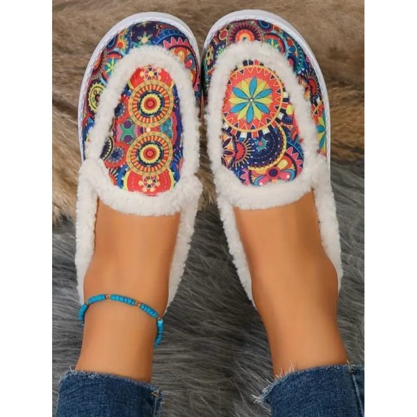 Ethnic Ethnic Non-Slip Slip On Flat Heel Deep Mouth Shoes Printing - Image 2