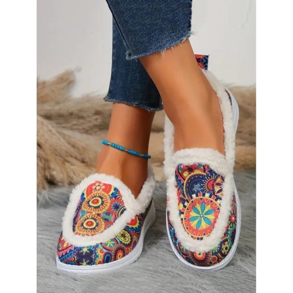 Ethnic Ethnic Non-Slip Slip On Flat Heel Deep Mouth Shoes Printing - Image 3