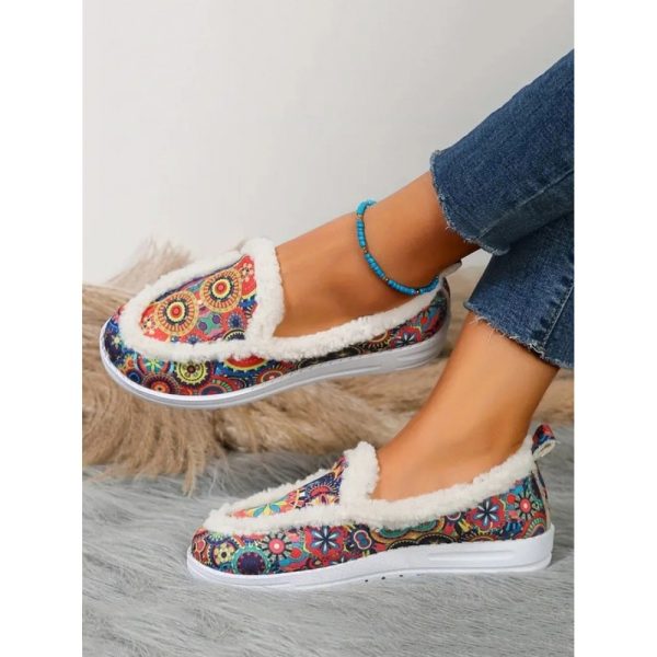 Ethnic Ethnic Non-Slip Slip On Flat Heel Deep Mouth Shoes Printing - Image 4