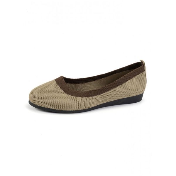 Casual Color Block Breathable Slip On Flat Heel Shallow Shoes - Image 21