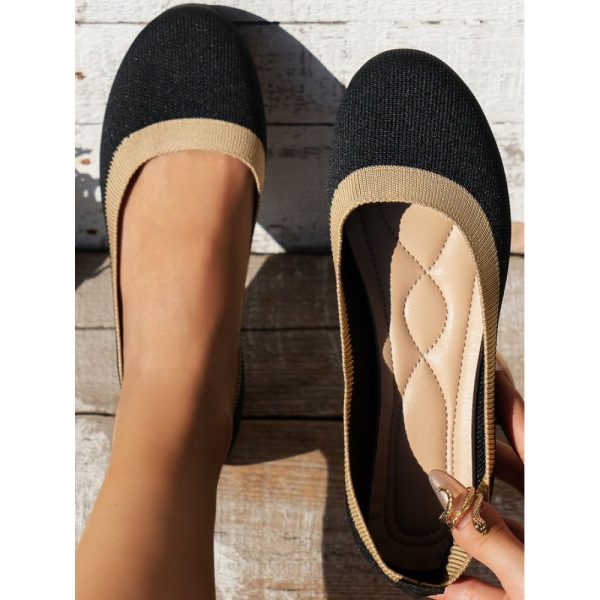 Casual Color Block Breathable Slip On Flat Heel Shallow Shoes - Image 7