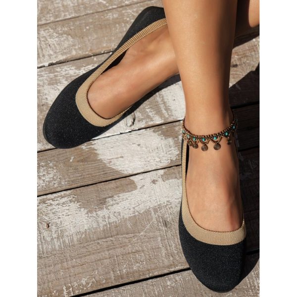 Casual Color Block Breathable Slip On Flat Heel Shallow Shoes - Image 8