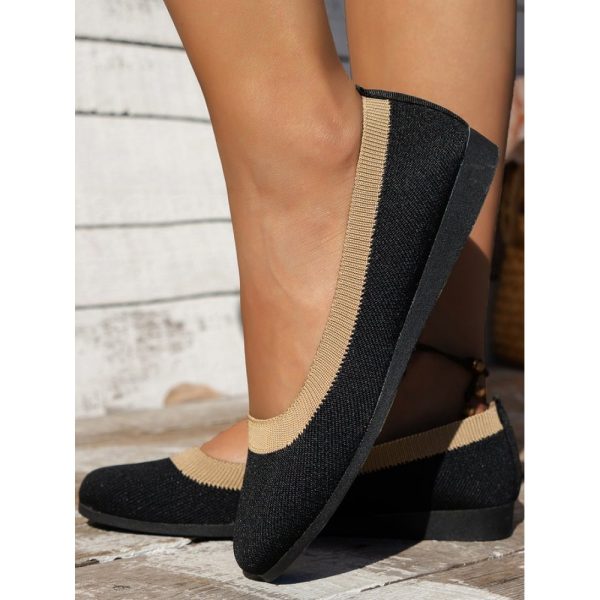 Casual Color Block Breathable Slip On Flat Heel Shallow Shoes - Image 9