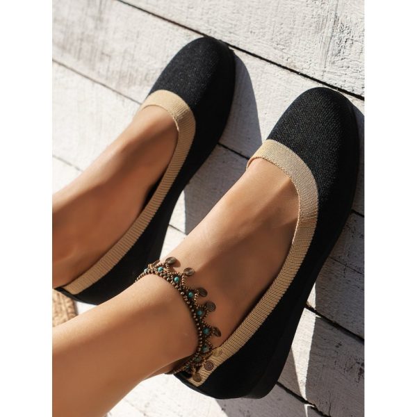 Casual Color Block Breathable Slip On Flat Heel Shallow Shoes - Image 10