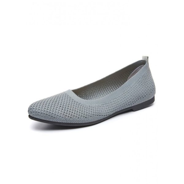 Casual Plain Breathable Slip On Flat Heel Shallow Shoes Hollow Out - Image 12