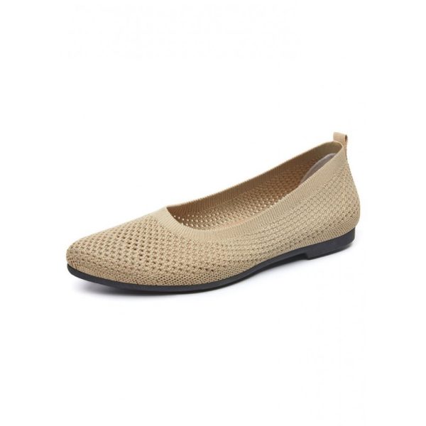Casual Plain Breathable Slip On Flat Heel Shallow Shoes Hollow Out - Image 18