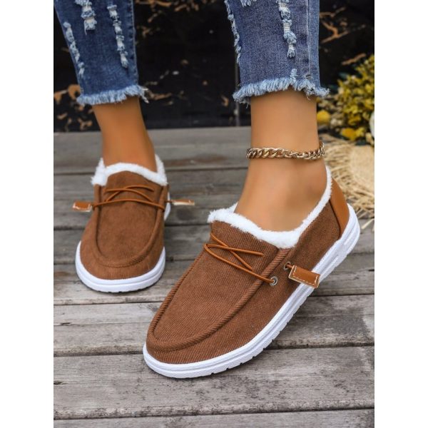 Casual Plain Lace-Up Flat Heel Loafers - Image 10