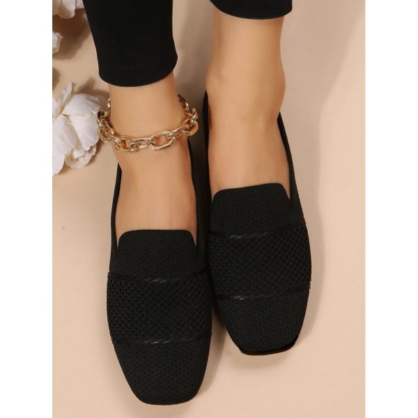 Casual Plain Breathable Slip On Low Heel Deep Mouth Shoes Hollow Out - Image 11