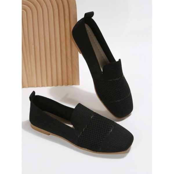 Casual Plain Breathable Slip On Low Heel Deep Mouth Shoes Hollow Out - Image 12