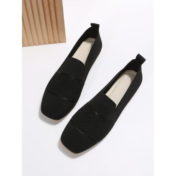 Casual Plain Breathable Slip On Low Heel Deep Mouth Shoes Hollow Out - Image 13