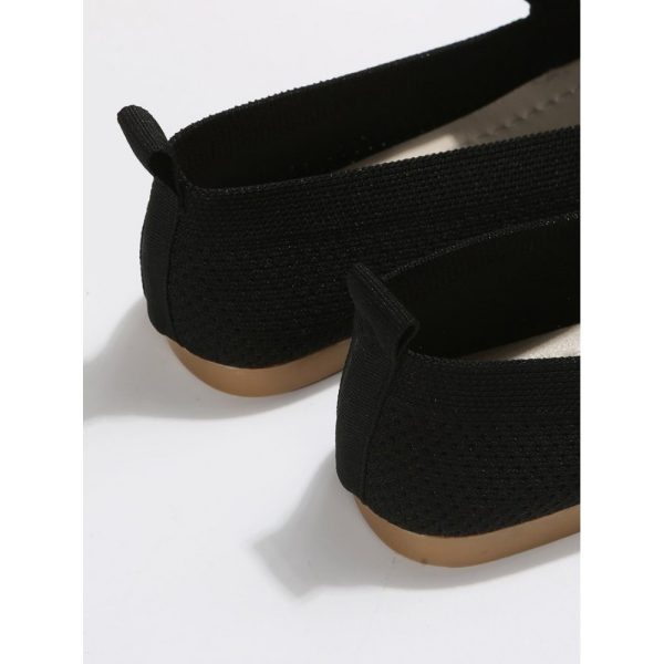 Casual Plain Breathable Slip On Low Heel Deep Mouth Shoes Hollow Out - Image 15