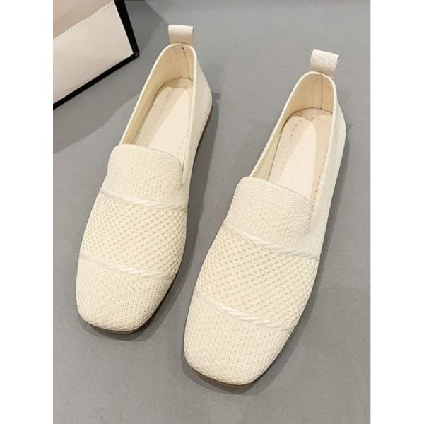 Casual Plain Breathable Slip On Low Heel Deep Mouth Shoes Hollow Out - Image 16