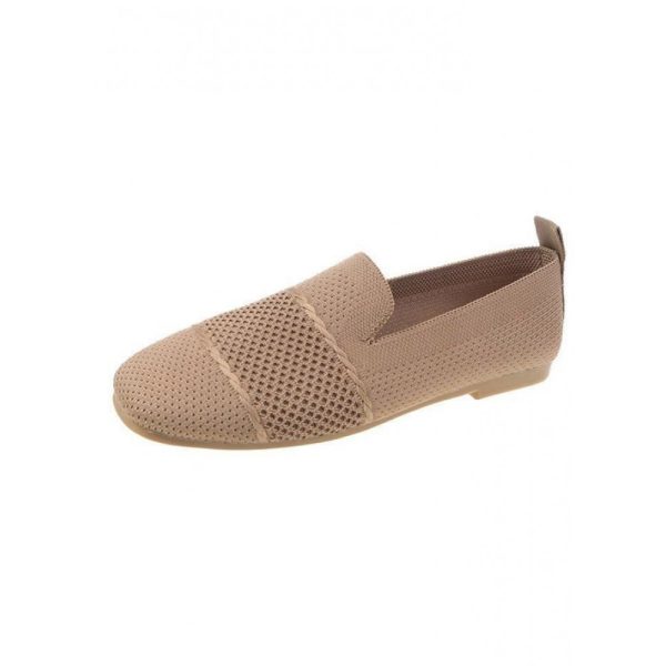 Casual Plain Breathable Slip On Low Heel Deep Mouth Shoes Hollow Out - Image 6