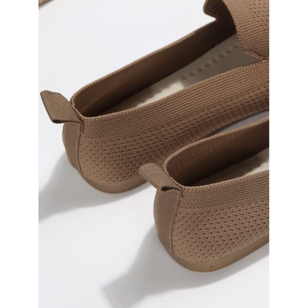 Casual Plain Breathable Slip On Low Heel Deep Mouth Shoes Hollow Out - Image 8