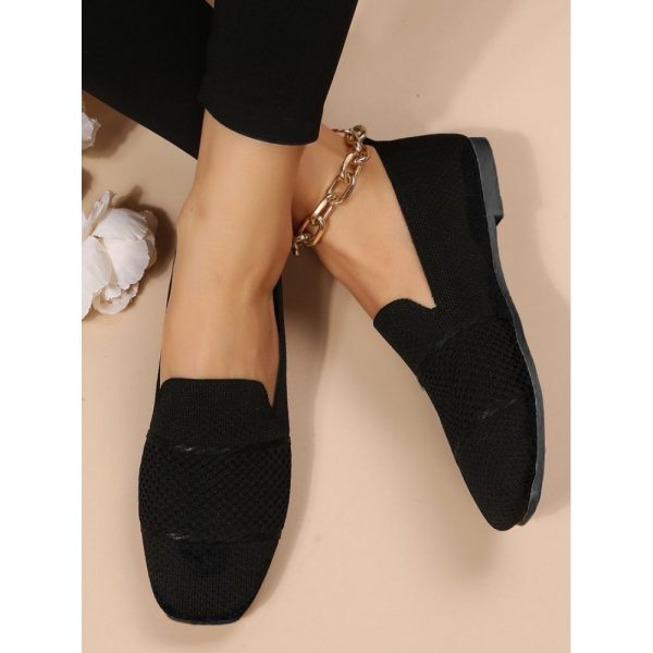 Casual Plain Breathable Slip On Low Heel Deep Mouth Shoes Hollow Out - Image 9