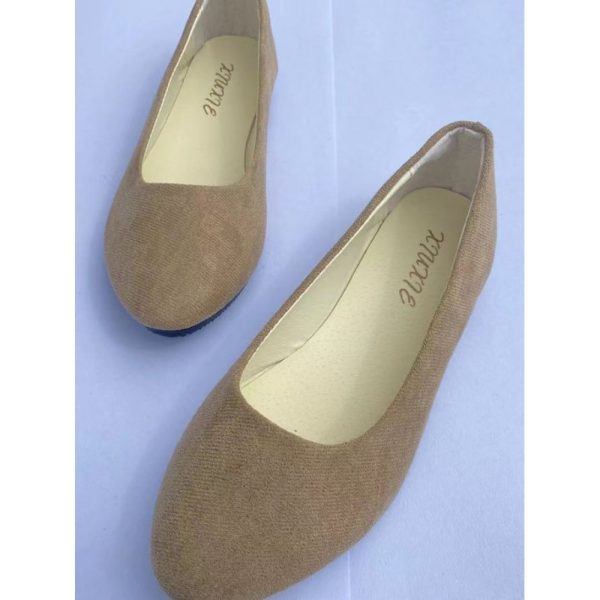 Plain All Season Simple Daily Velvet Flat Heel Round Toe Pu Slip On Shallow Shoes for Women - Image 102