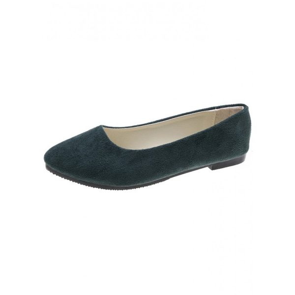 Plain All Season Simple Daily Velvet Flat Heel Round Toe Pu Slip On Shallow Shoes for Women - Image 106