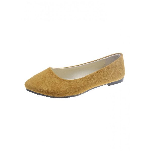 Plain All Season Simple Daily Velvet Flat Heel Round Toe Pu Slip On Shallow Shoes for Women - Image 107