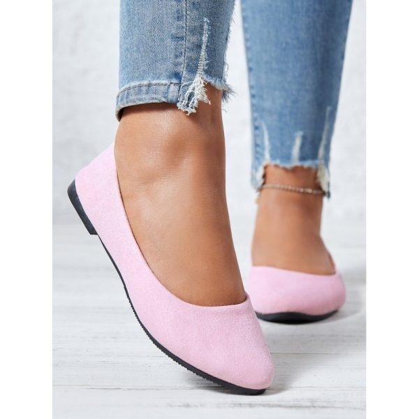 Plain All Season Simple Daily Velvet Flat Heel Round Toe Pu Slip On Shallow Shoes for Women - Image 13