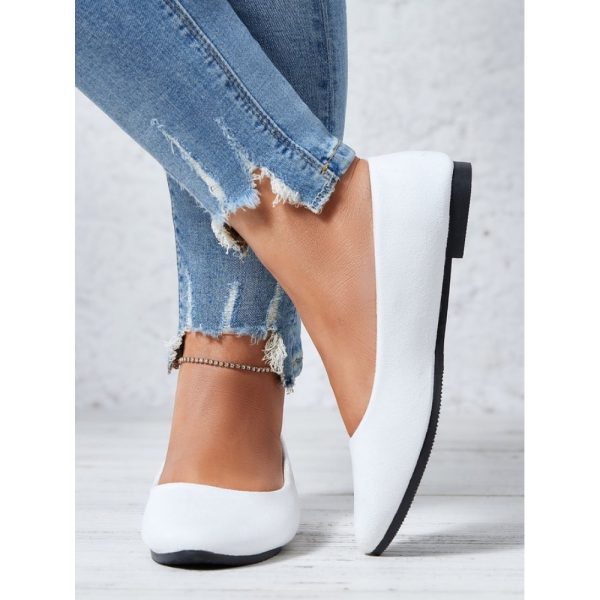 Plain All Season Simple Daily Velvet Flat Heel Round Toe Pu Slip On Shallow Shoes for Women - Image 19