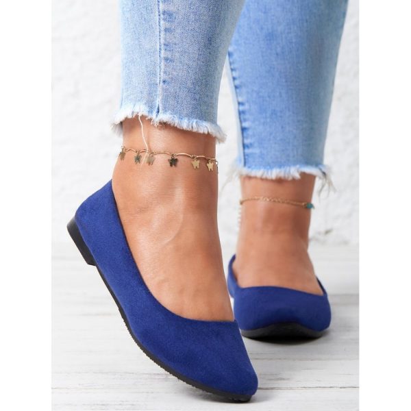Plain All Season Simple Daily Velvet Flat Heel Round Toe Pu Slip On Shallow Shoes for Women - Image 6