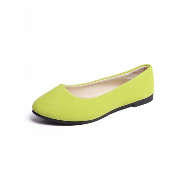 Plain All Season Simple Daily Velvet Flat Heel Round Toe Pu Slip On Shallow Shoes for Women - Image 55