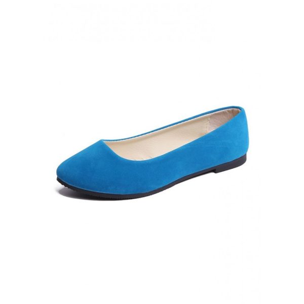 Plain All Season Simple Daily Velvet Flat Heel Round Toe Pu Slip On Shallow Shoes for Women - Image 63