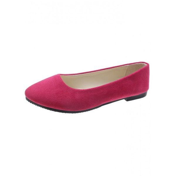 Plain All Season Simple Daily Velvet Flat Heel Round Toe Pu Slip On Shallow Shoes for Women - Image 68