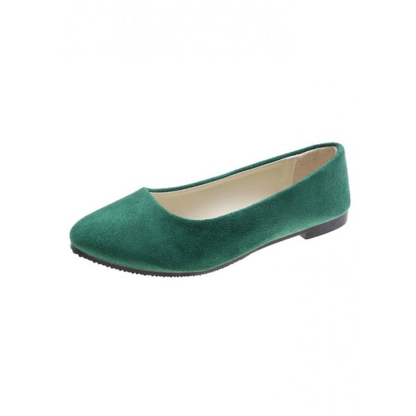 Plain All Season Simple Daily Velvet Flat Heel Round Toe Pu Slip On Shallow Shoes for Women - Image 80