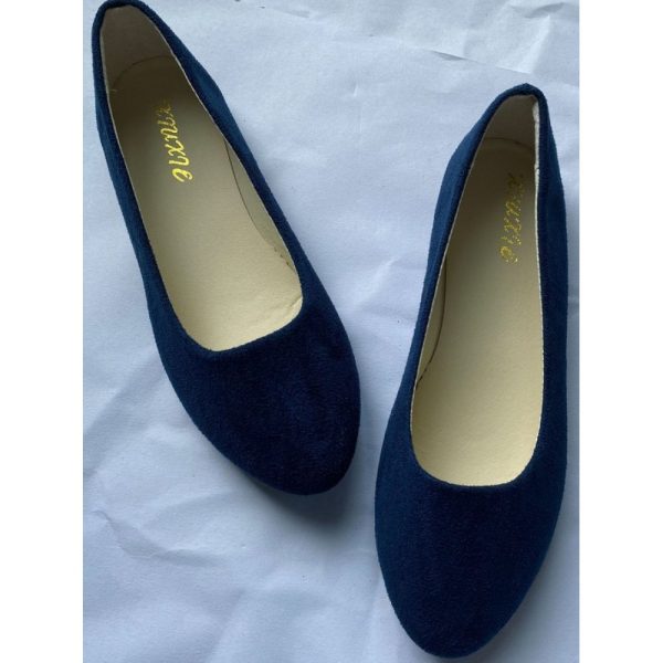 Plain All Season Simple Daily Velvet Flat Heel Round Toe Pu Slip On Shallow Shoes for Women - Image 84