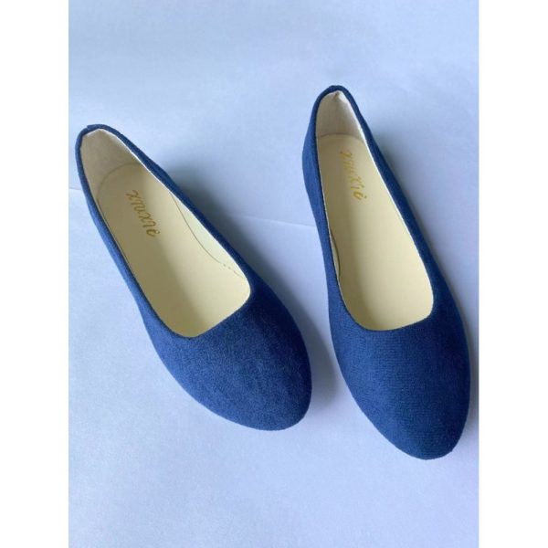 Plain All Season Simple Daily Velvet Flat Heel Round Toe Pu Slip On Shallow Shoes for Women - Image 85