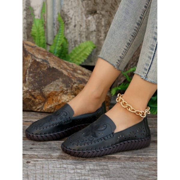 Floral Embroidery Breathable Hollow out Loafers - Image 10