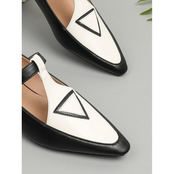 Urban Color Block Non-Slip Adjustable Buckle Low Heel T-Strap - Image 7