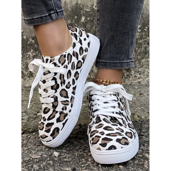 Christmas Red Plaid Black And White Plaid Leopard Casual Flat Shoes - Image 15