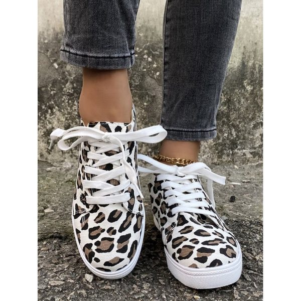 Christmas Red Plaid Black And White Plaid Leopard Casual Flat Shoes - Image 16
