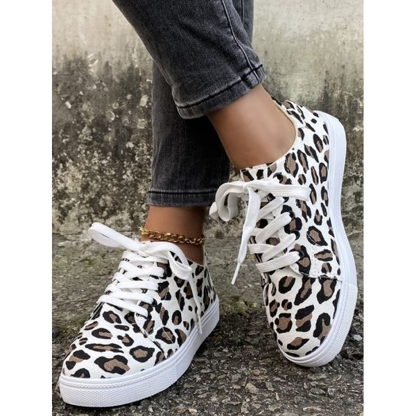 Christmas Red Plaid Black And White Plaid Leopard Casual Flat Shoes - Image 17